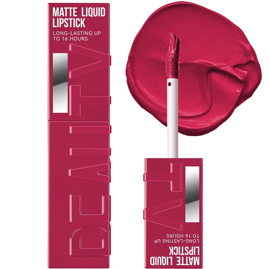 Hot Pink Lipstick Stain, Rose Lipstick Matte Long Lasting, Bright Pink Matte Liquid Lipstick for Women, All Day Waterproof and Smudge Proof
