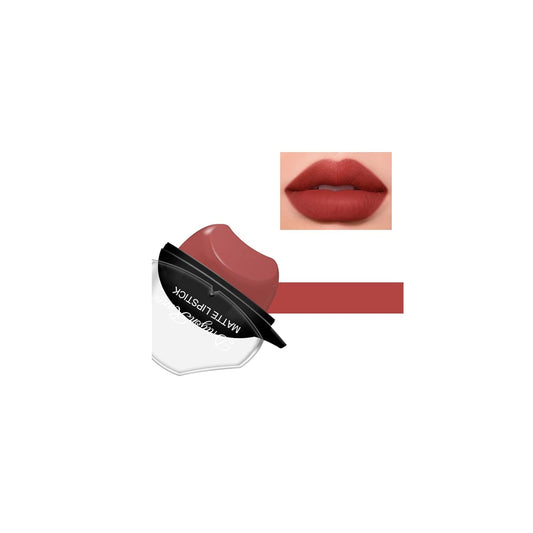 Matte Velvet Lip Shape Lip Gloss Long Lasting High-Pigment Non-Stick Cup Lazy People Lipstick Lip Makeup Gift