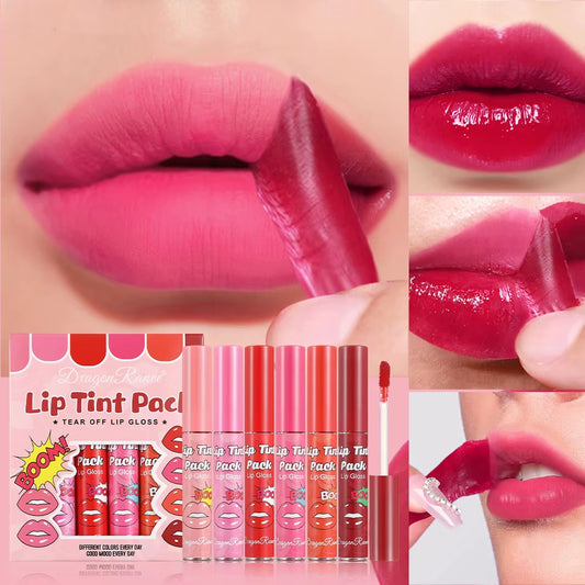 Tear off Lipstick Lipstick Moisturizing and Moisturizing Lipstick Lipstick Film Tear off Lipstick Lipstick Waterproof and Color Fast Lipstick Lipstick Case